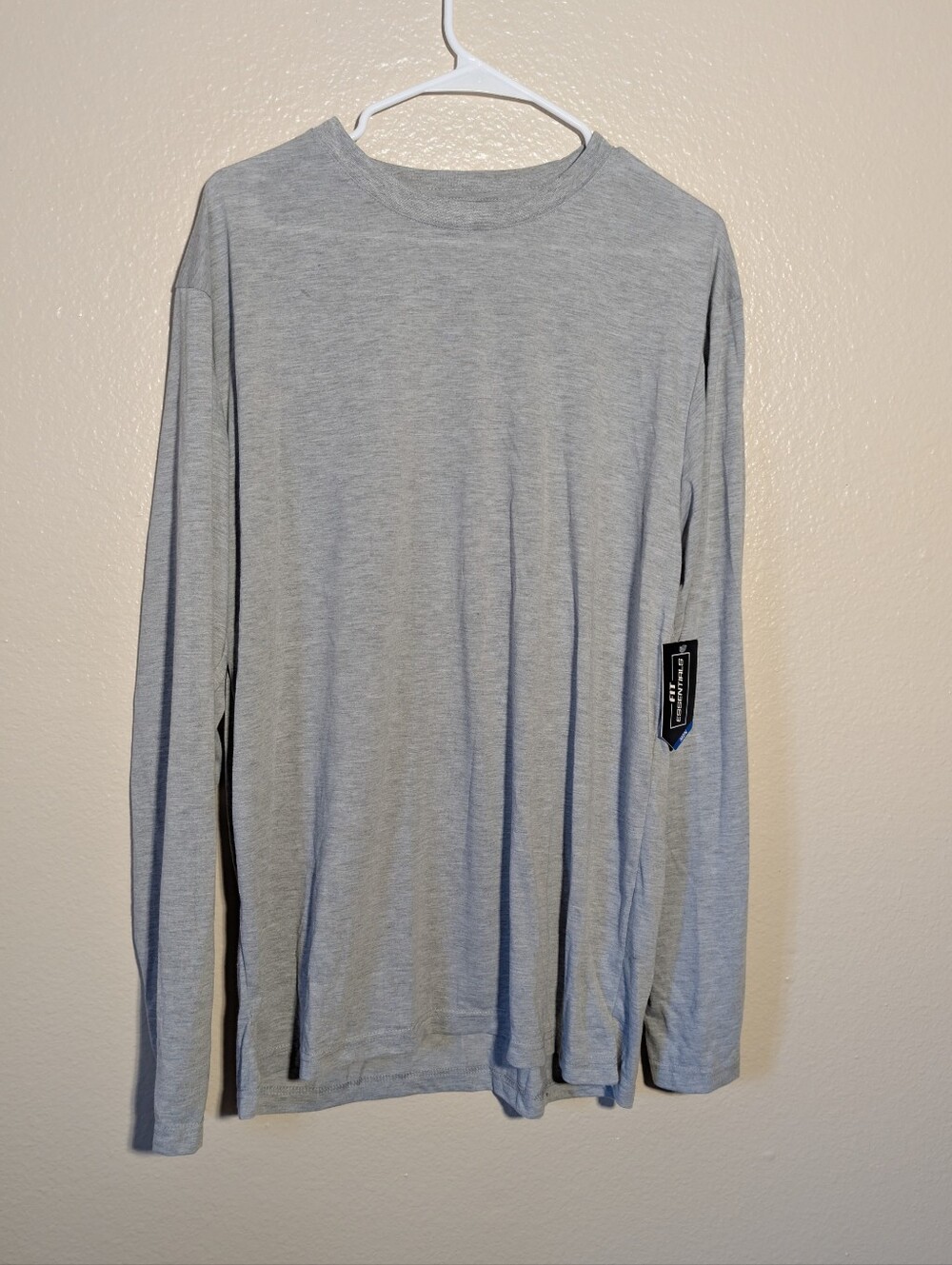 Essentials Long-Sleeve Crewneck Shirt - Light Heather Gray -AA